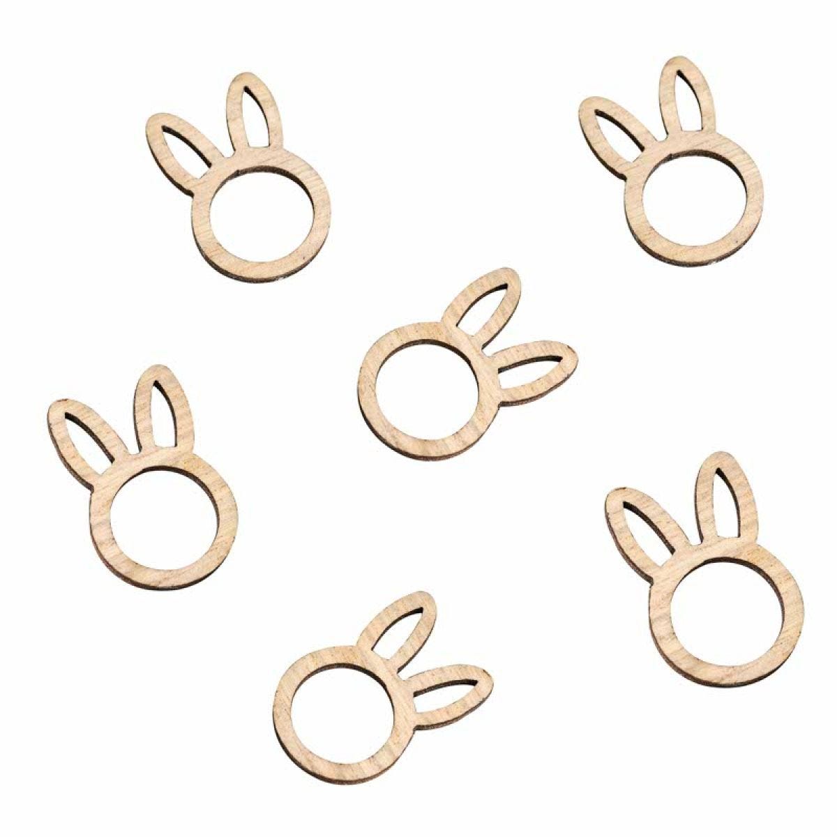 Wooden Easter Bunny Table Confetti (24pk)