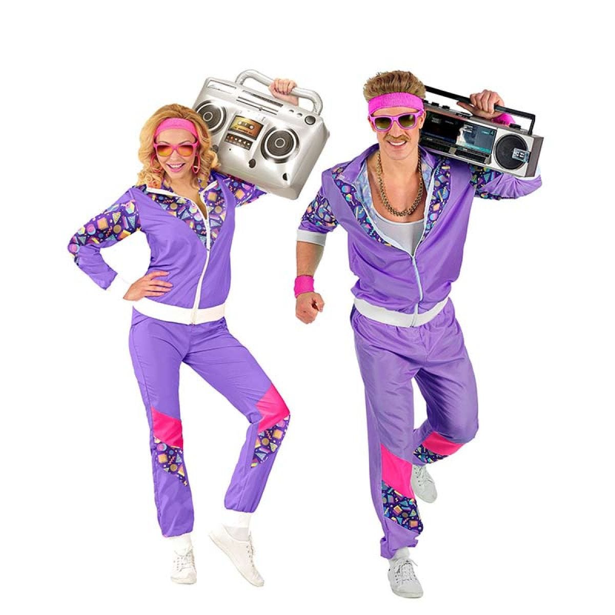 80s Purple Shell Suit - Adult Costume