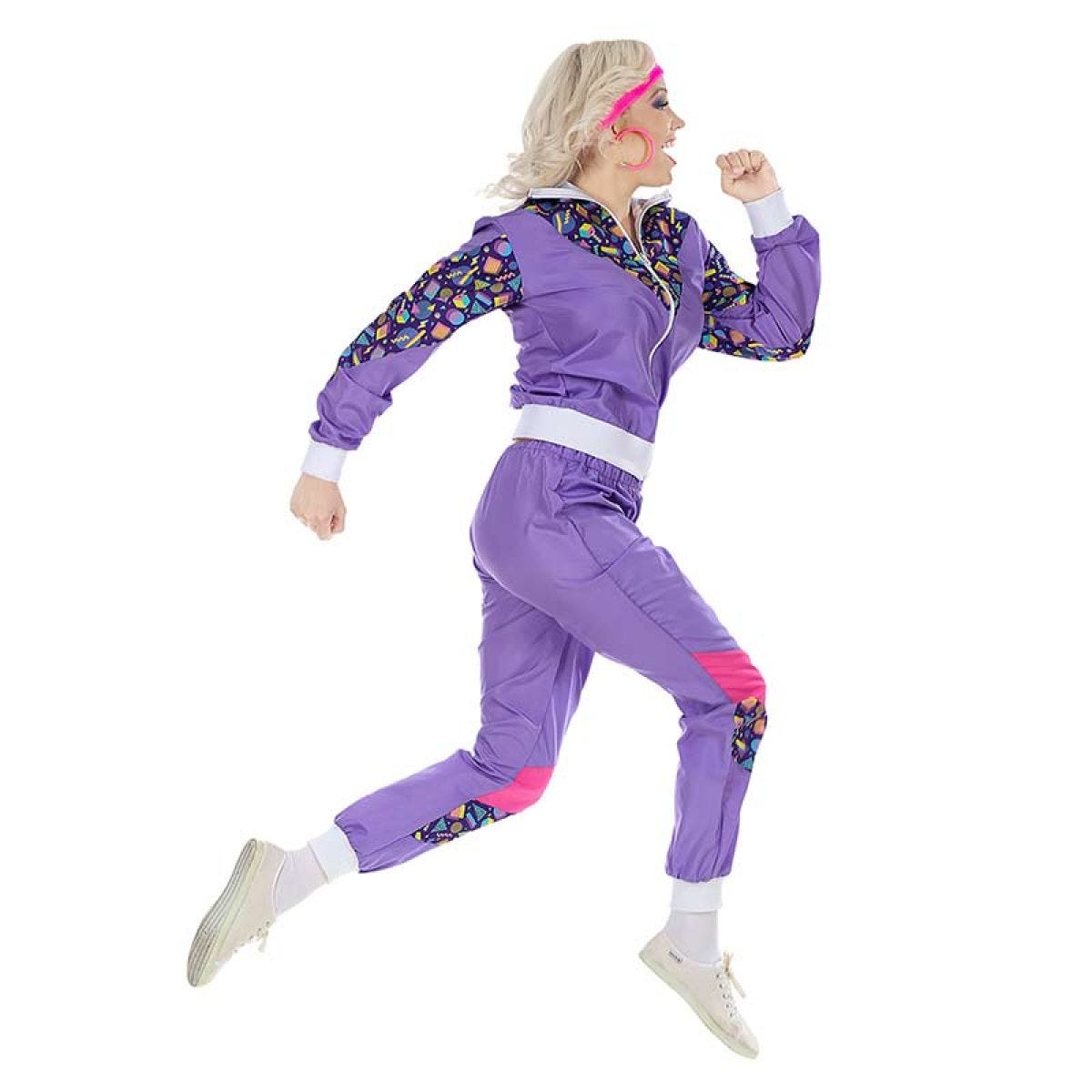 80s Purple Shell Suit - Adult Costume
