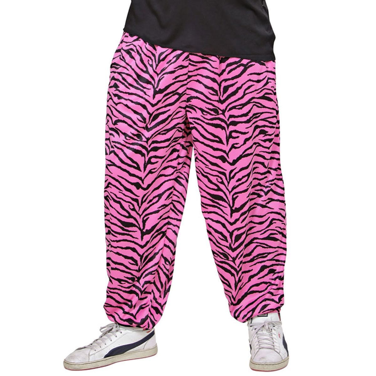 80s Pink Zebra Pants - Adult Costume