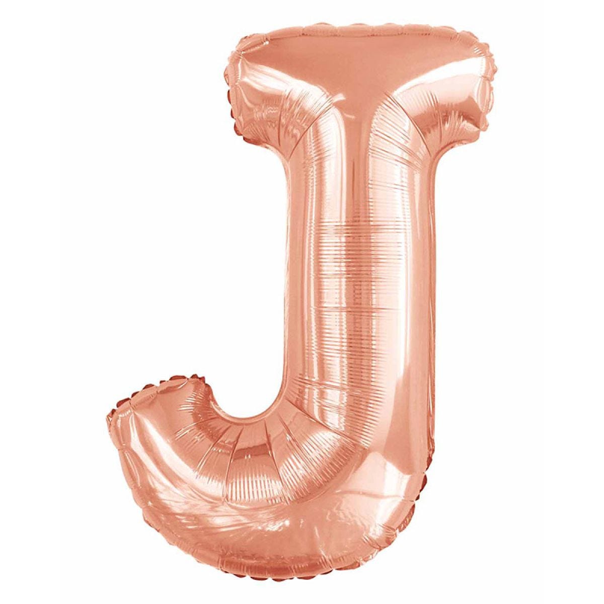 J Rose Gold Letter Balloon - 34" Foil