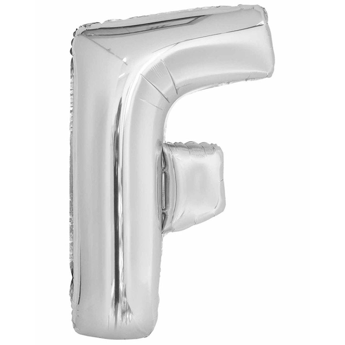 F Silver Letter Balloon - 34" Foil
