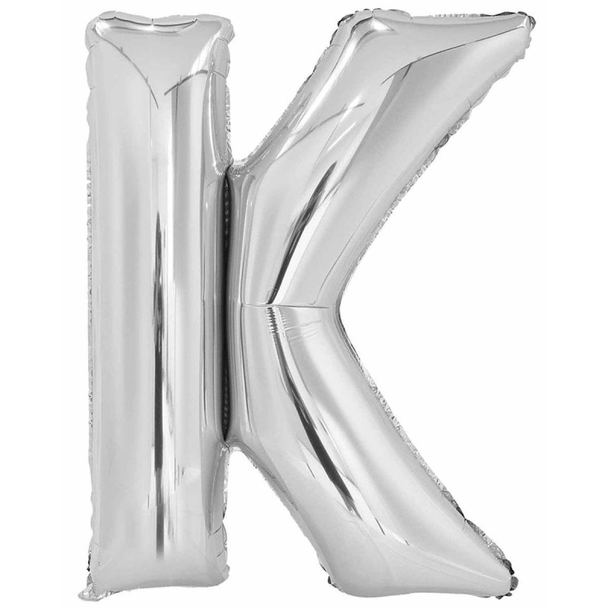 K Silver Letter Balloon - 34" Foil