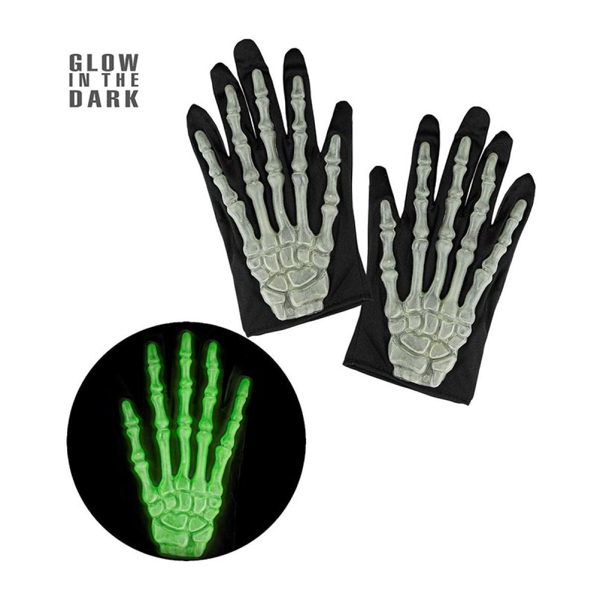 Glow in the Dark 3D Skeleton Gloves - Adult