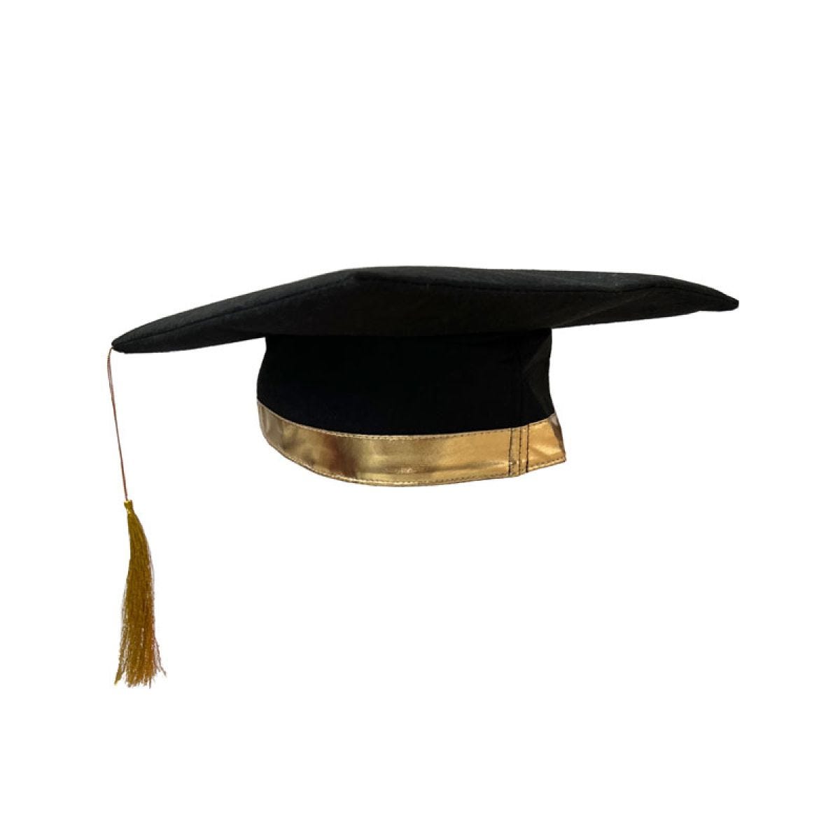 Graduation Black & Gold Mortarboard Hat