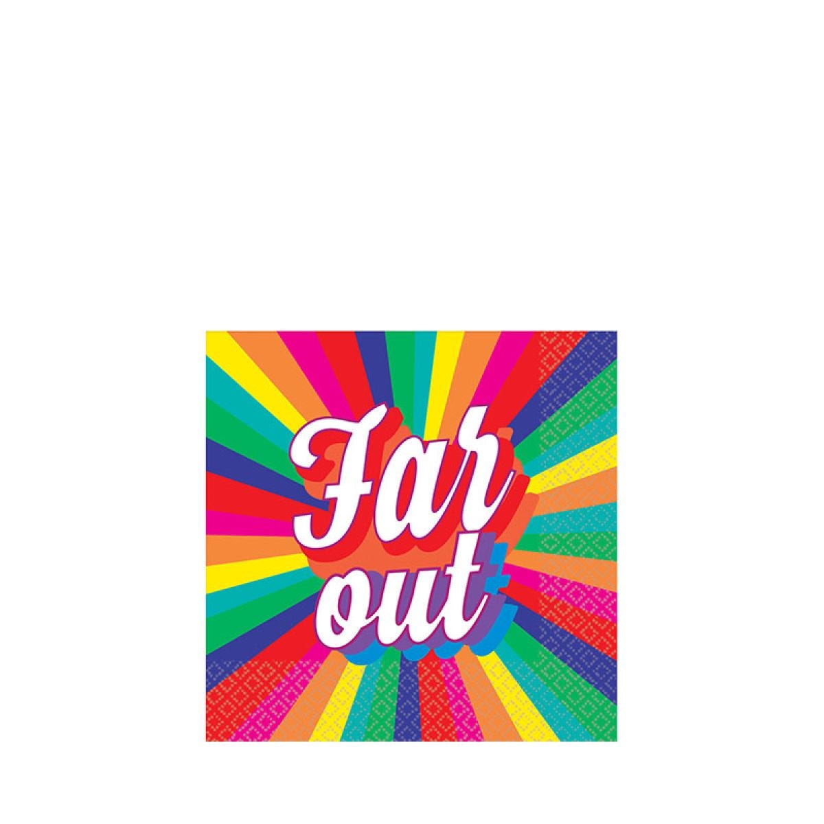 Good Vibes Far Out Beverage Paper Napkins 25cm (16pk)