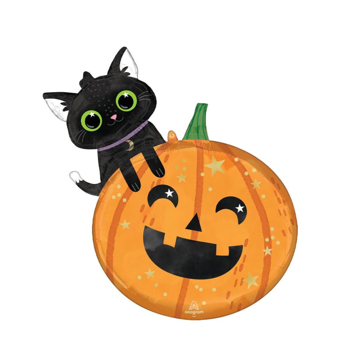 Halloween Cat & Pumpkin SuperShape Balloon - 29" Foil