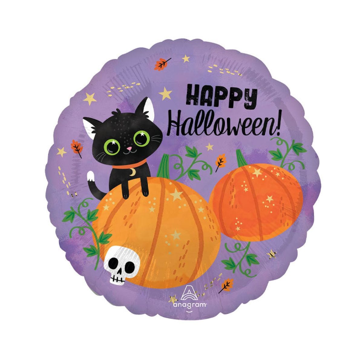 Happy Halloween Cats & Pumpkin Balloon - 18" Foil