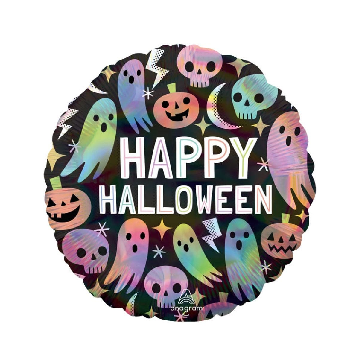 Iridescent Pastel Happy Halloween Balloon - 18" Foil