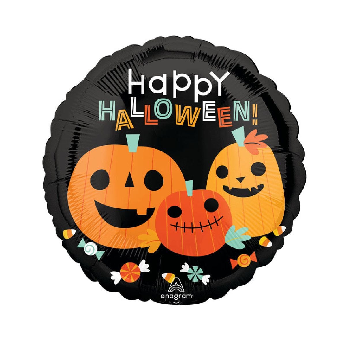 Happy Halloween Pumpkins Balloon - 18" Foil