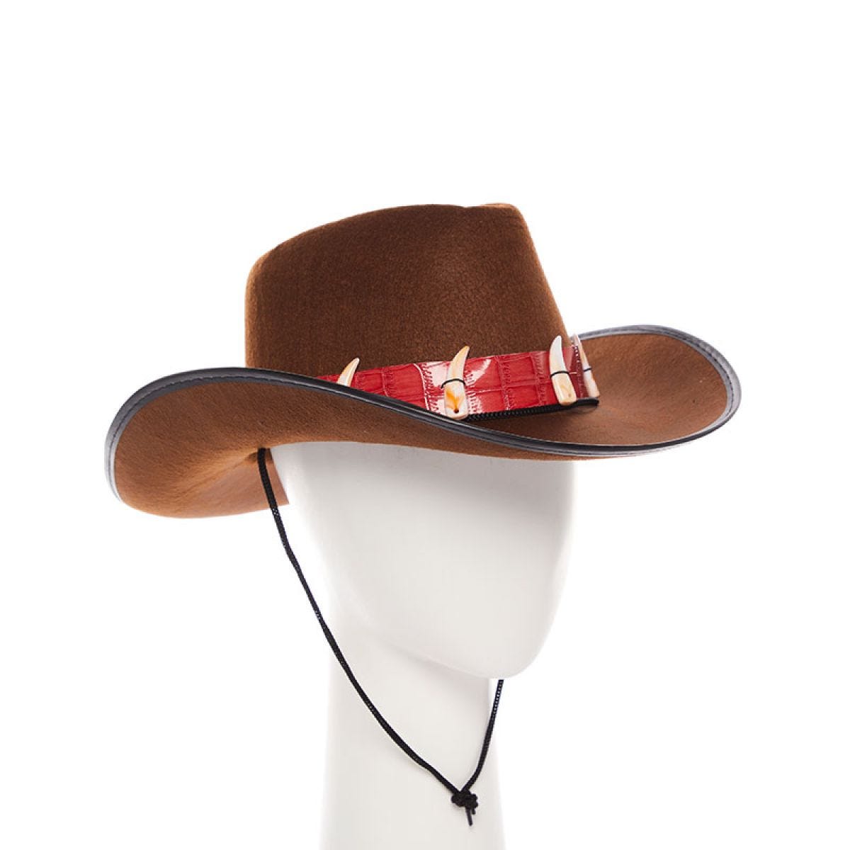 Brown Cowboy Hat with Teeth