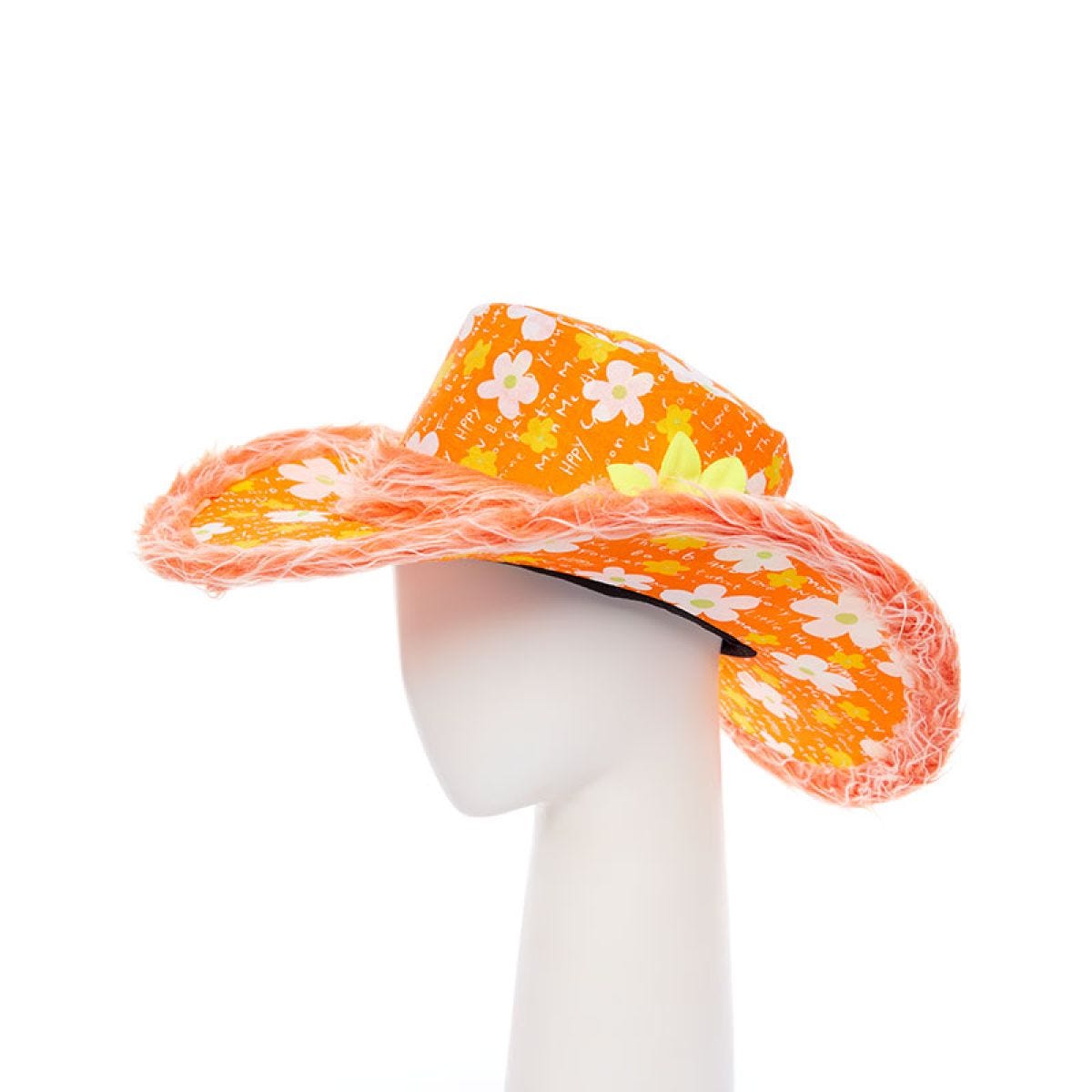 Floral Orange Hat with Sunflower