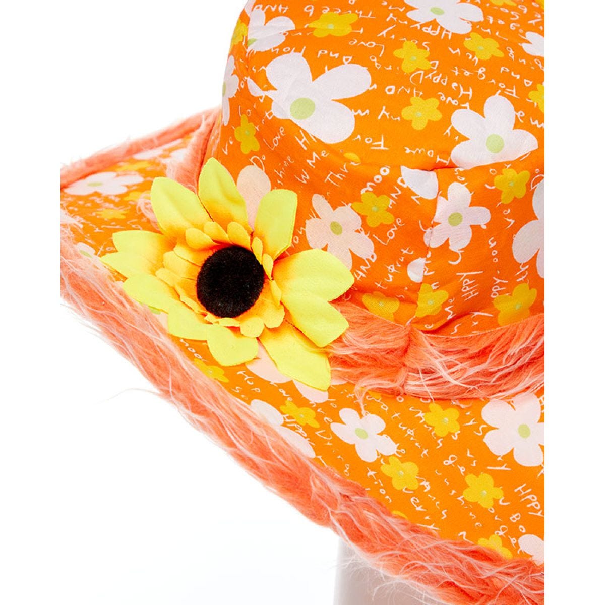 Floral Orange Hat with Sunflower