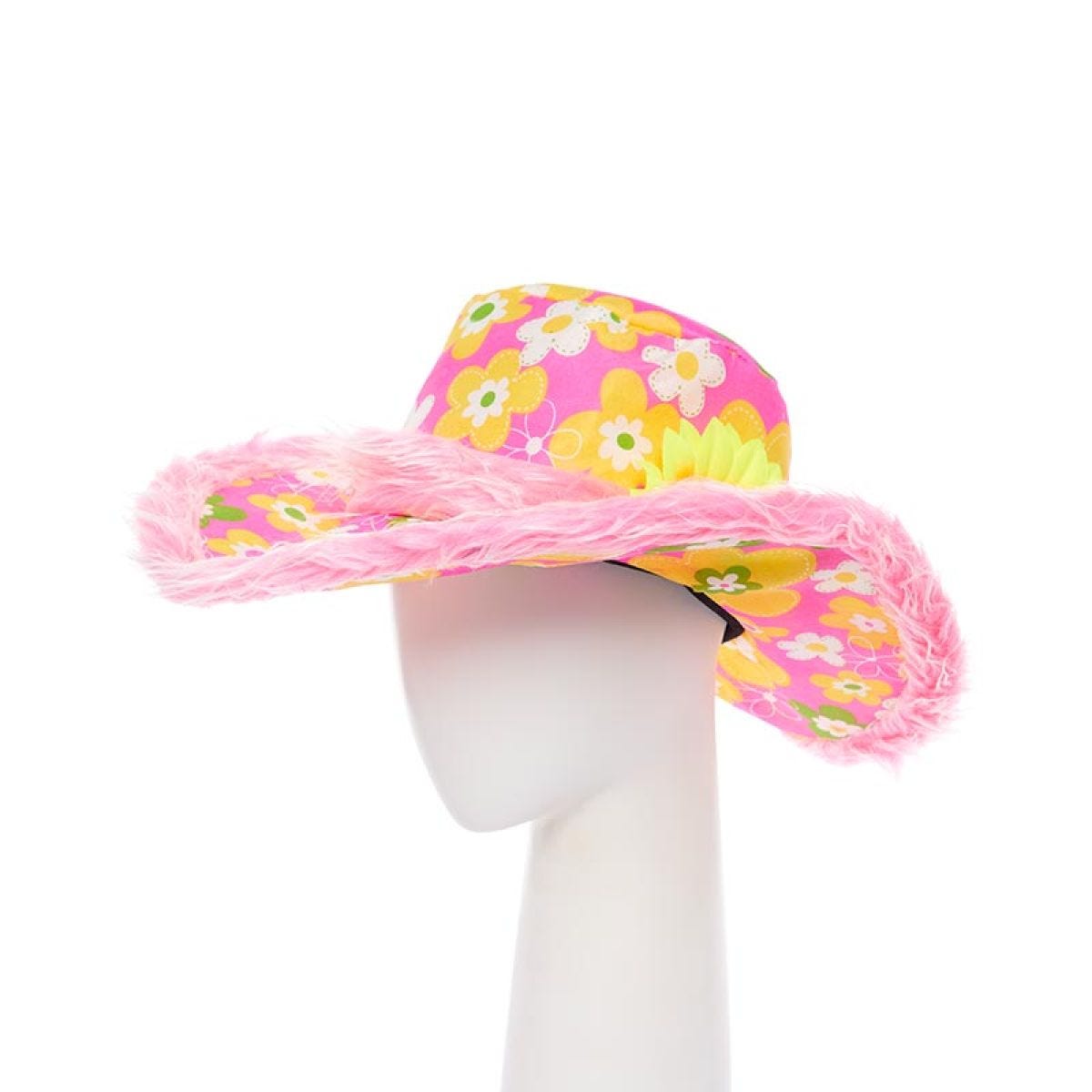 Floral Pink Hat with Sunflower