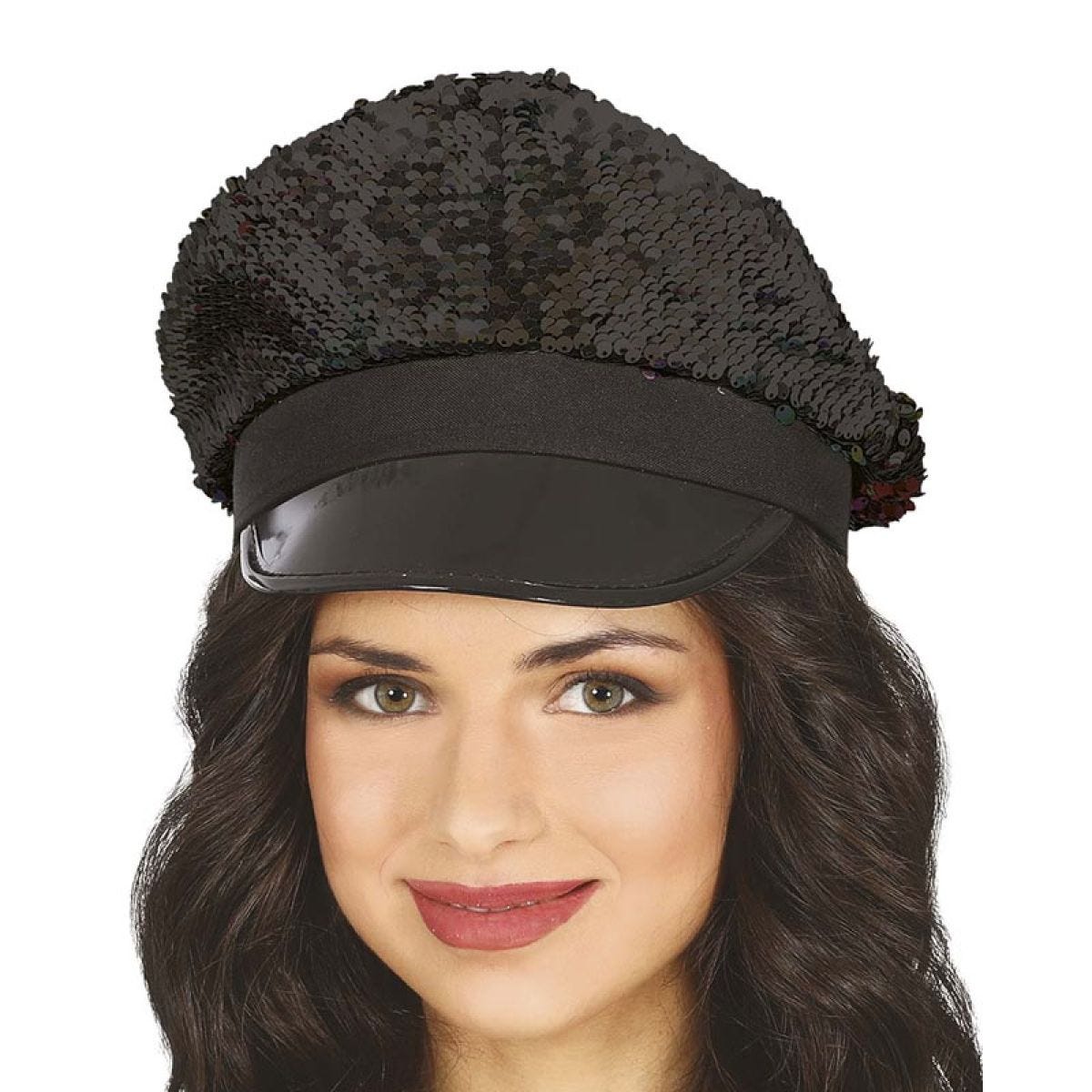 Black Sequin Cap