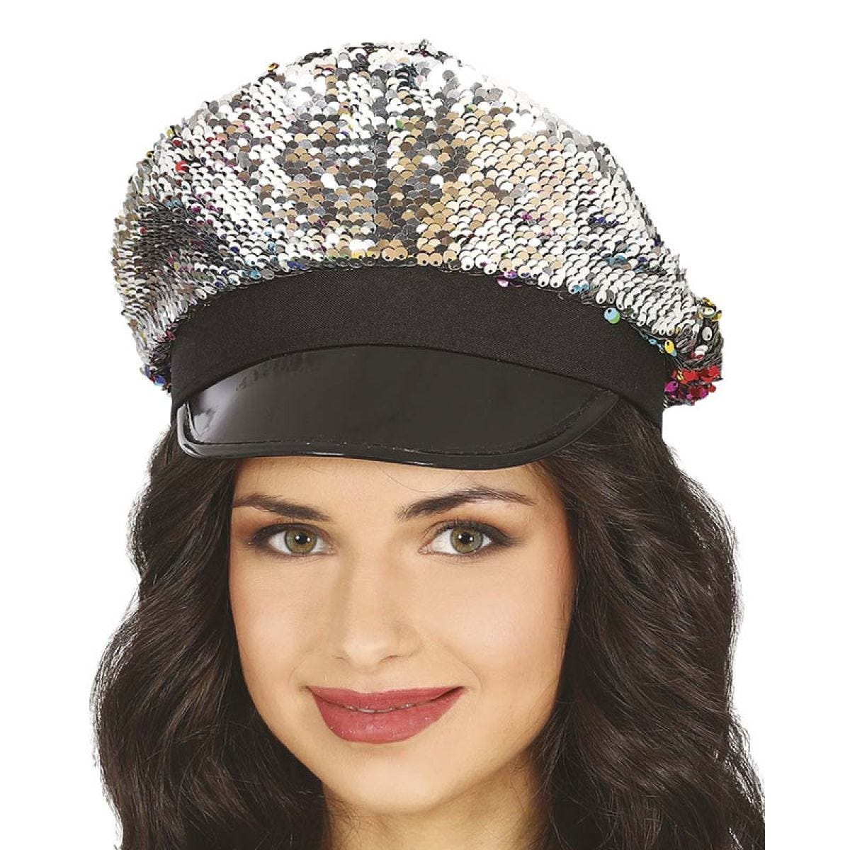 Silver Sequin Cap