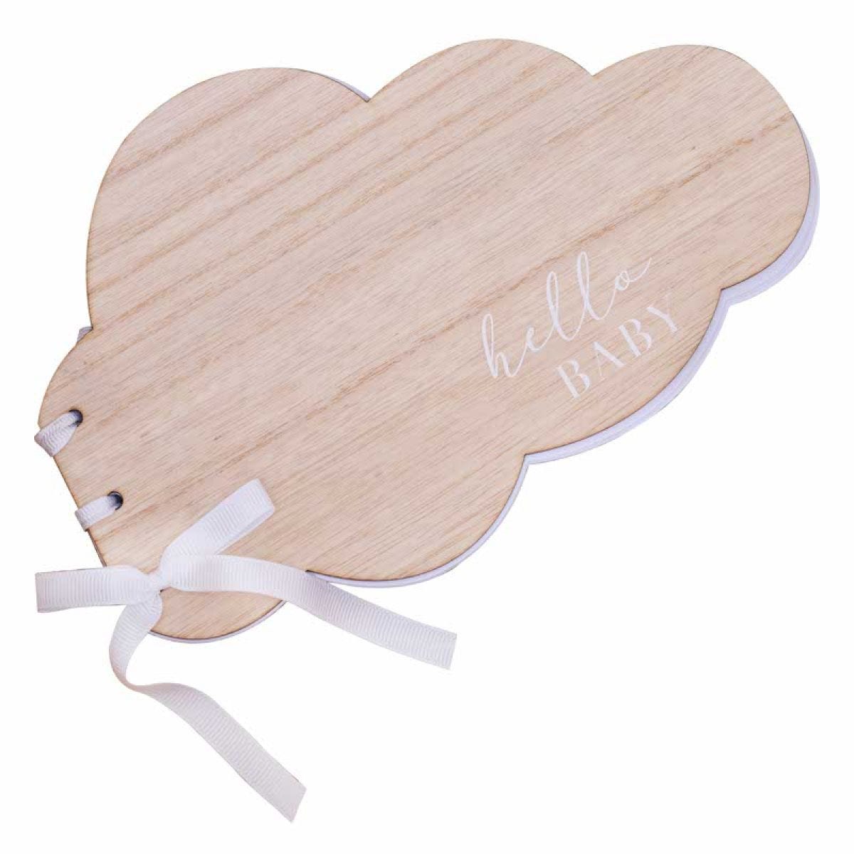 Wooden Hello Baby Cloud Guest Book