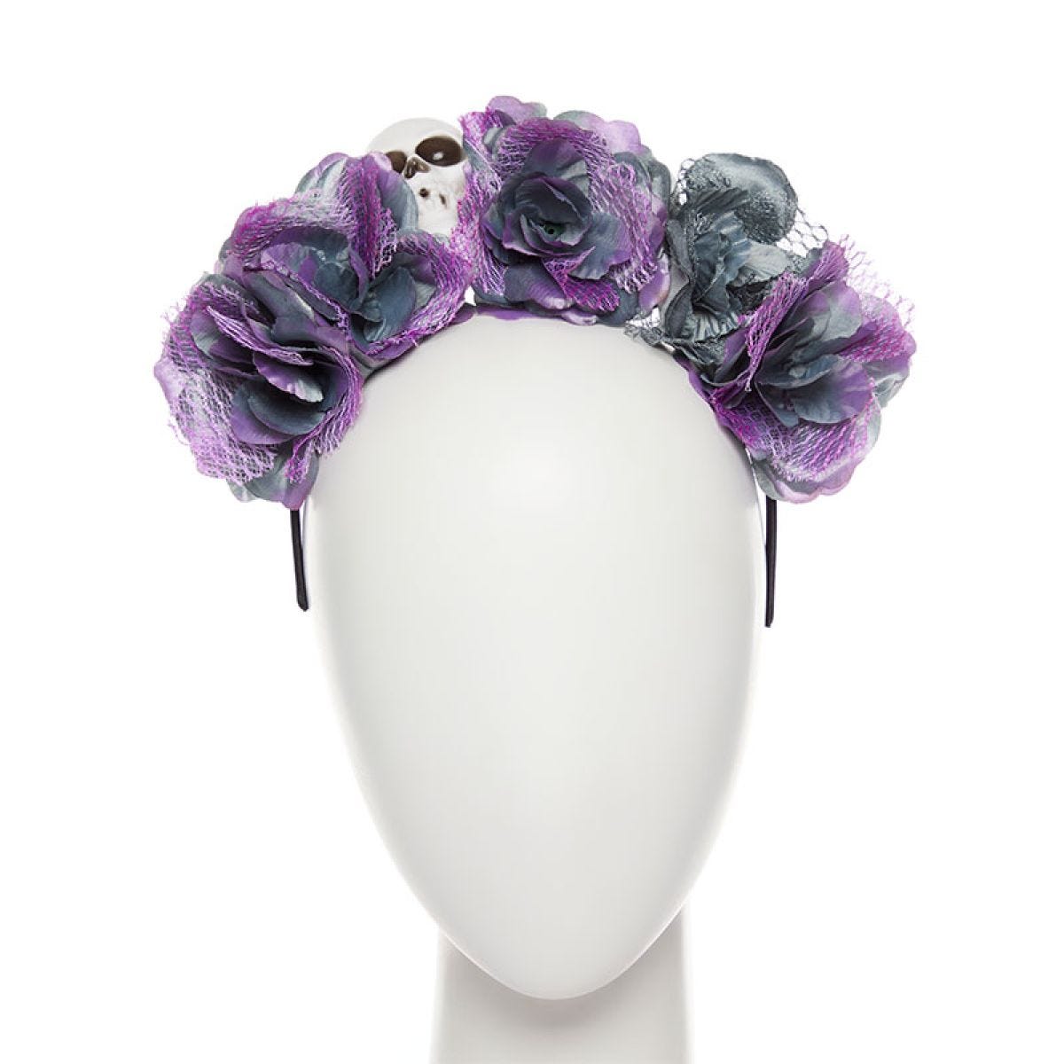 Purple Flower Skull Headband