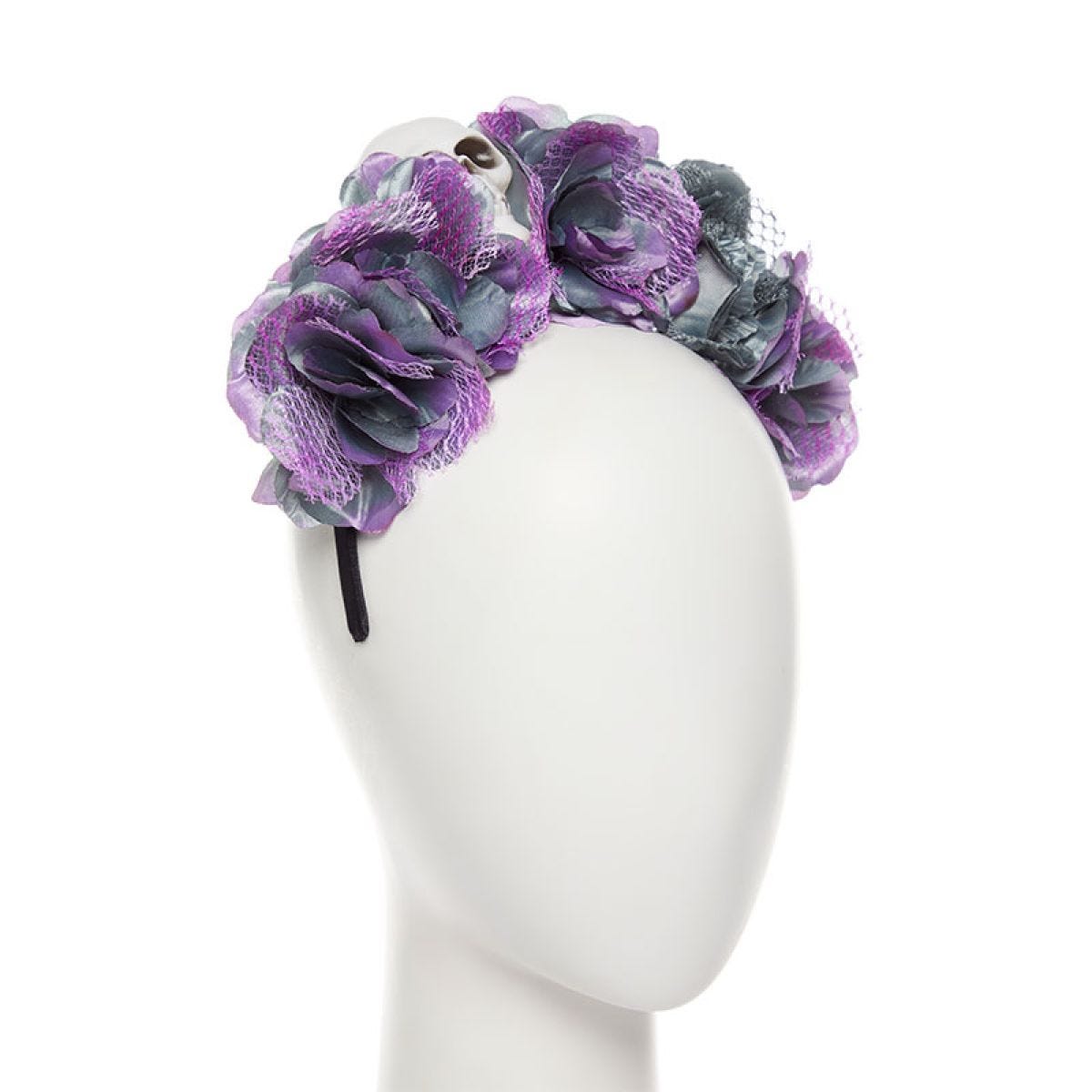 Purple Flower Skull Headband