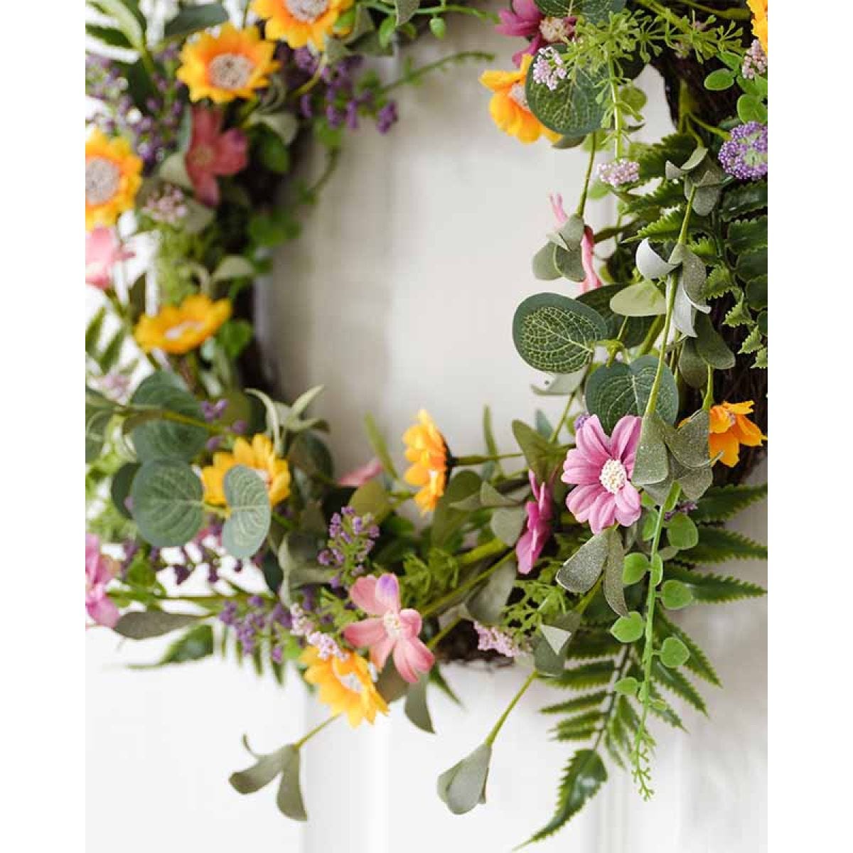 Floral Foliage Spring Wreath - 40cm
