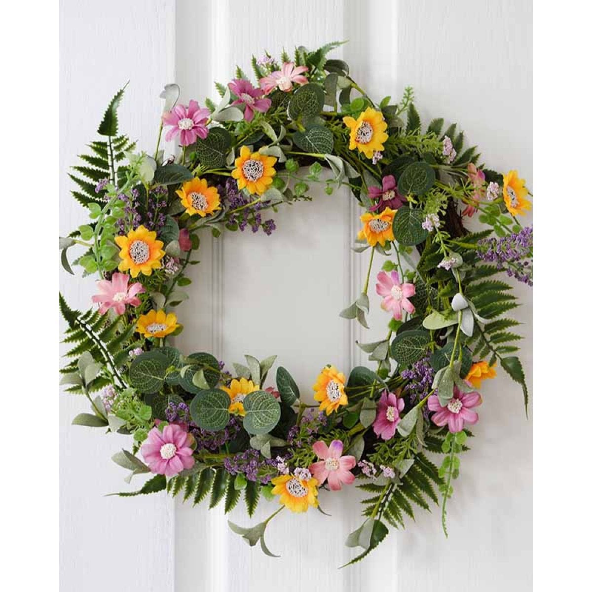 Floral Foliage Spring Wreath - 40cm
