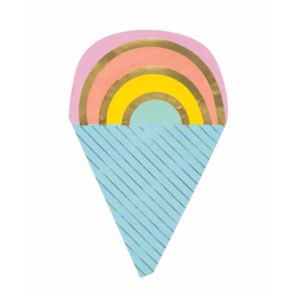 Pastel Ice Cream Shaped Paper Napkins - 16cm (16pk)