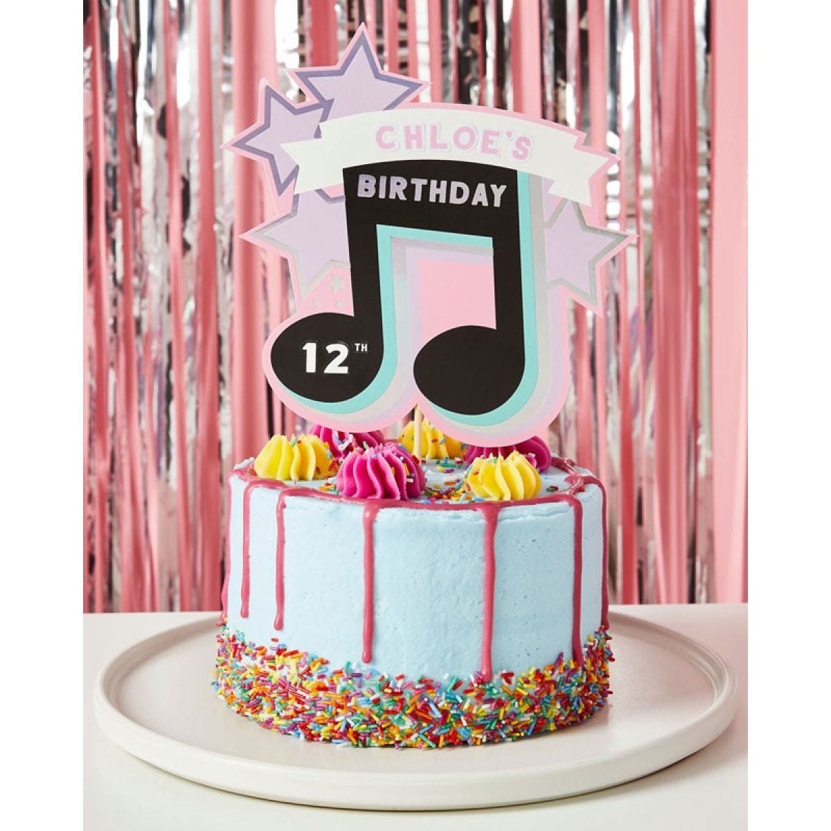 Musical Note Personalisable Cake Topper with Sticker sheets