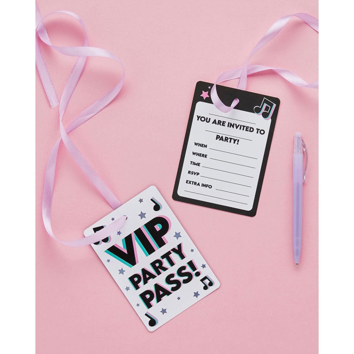 VIP Pass Party Invitations (10pk)
