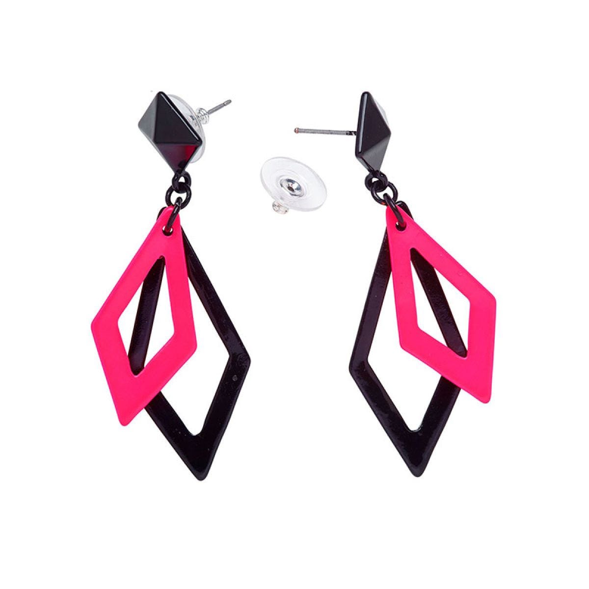 Neon Pink 80s Earrings