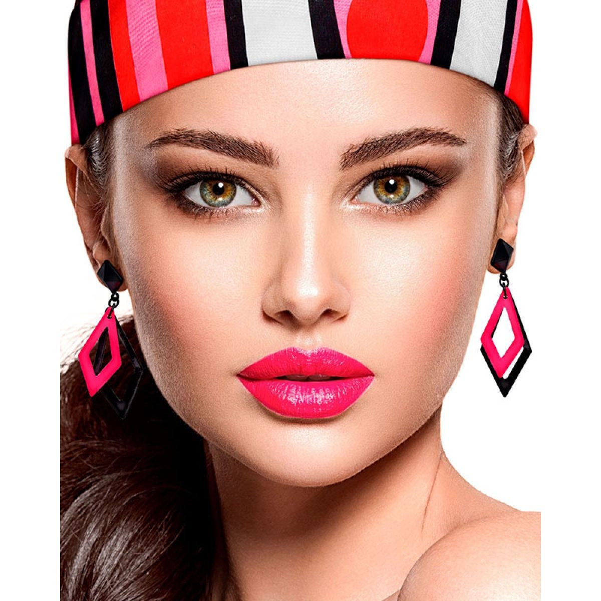 Neon Pink 80s Earrings