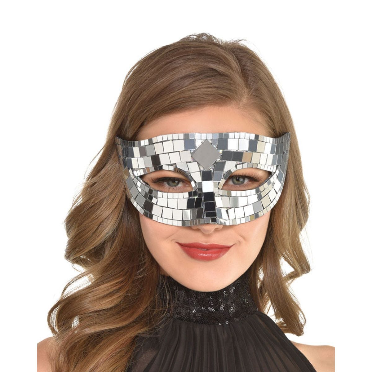 Silver Metallic Reflection Mask
