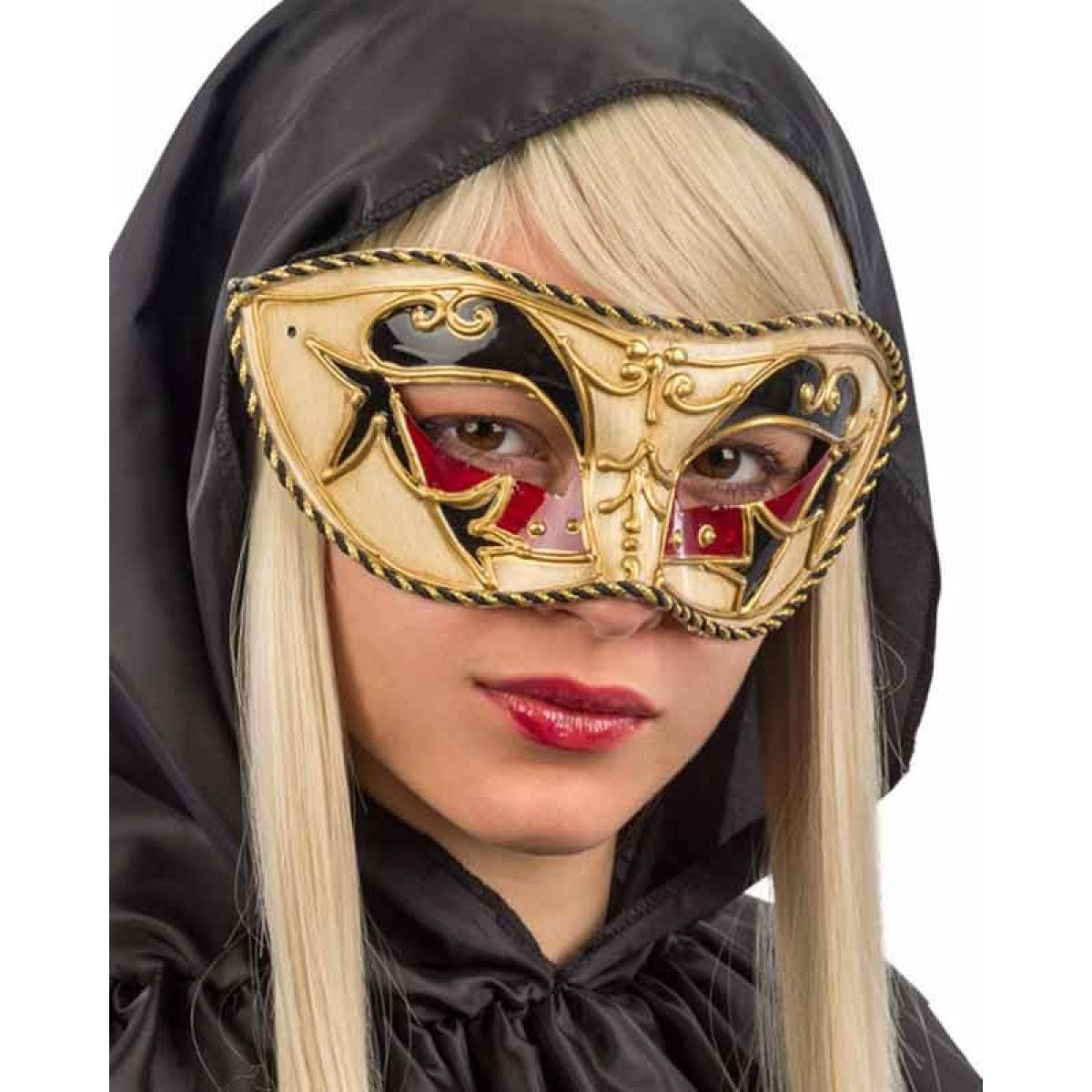 Red & Black Venetian Masquerade Mask
