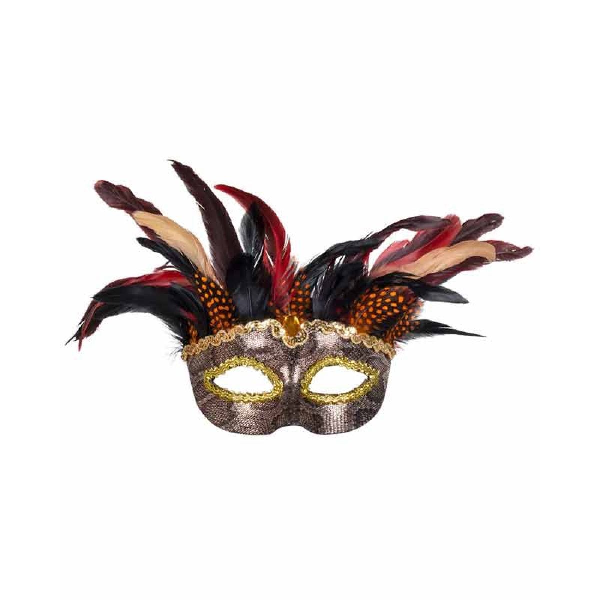 Snakeskin Feathered Masquerade Mask