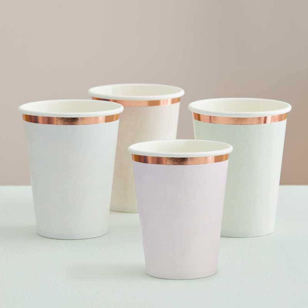 Pastel Rose Gold Paper Cups - 266ml (8pk)
