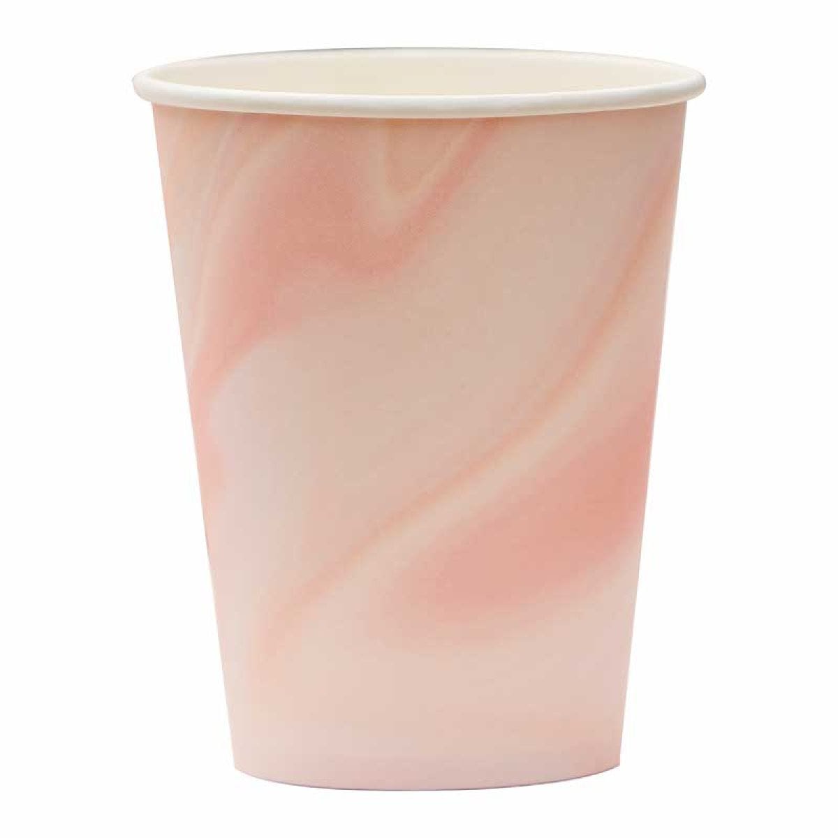 Pink Marble Paper Cups - 266ml (8pk)