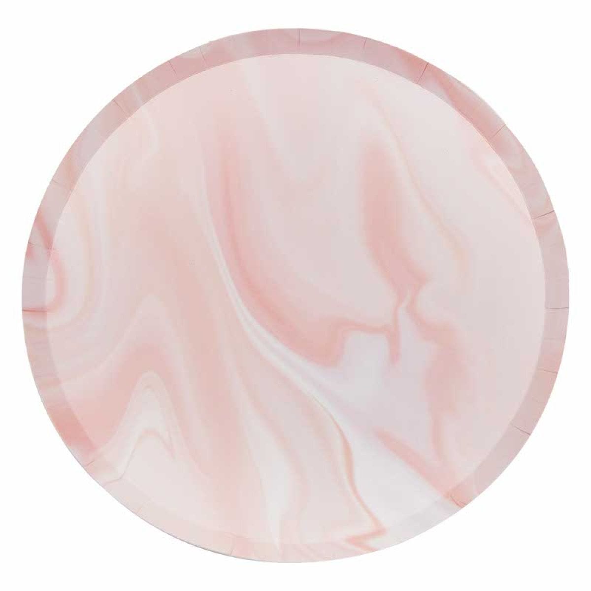 Pink Marble Paper Plates - 25cm (8pk)
