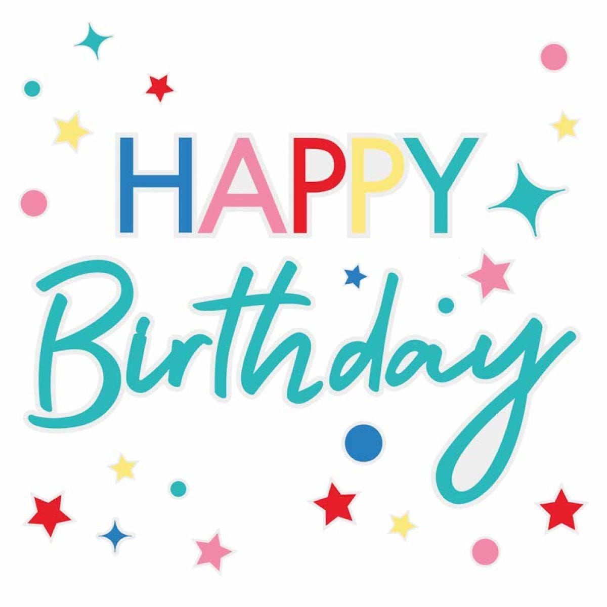 Multicoloured Happy Birthday Window Sticker
