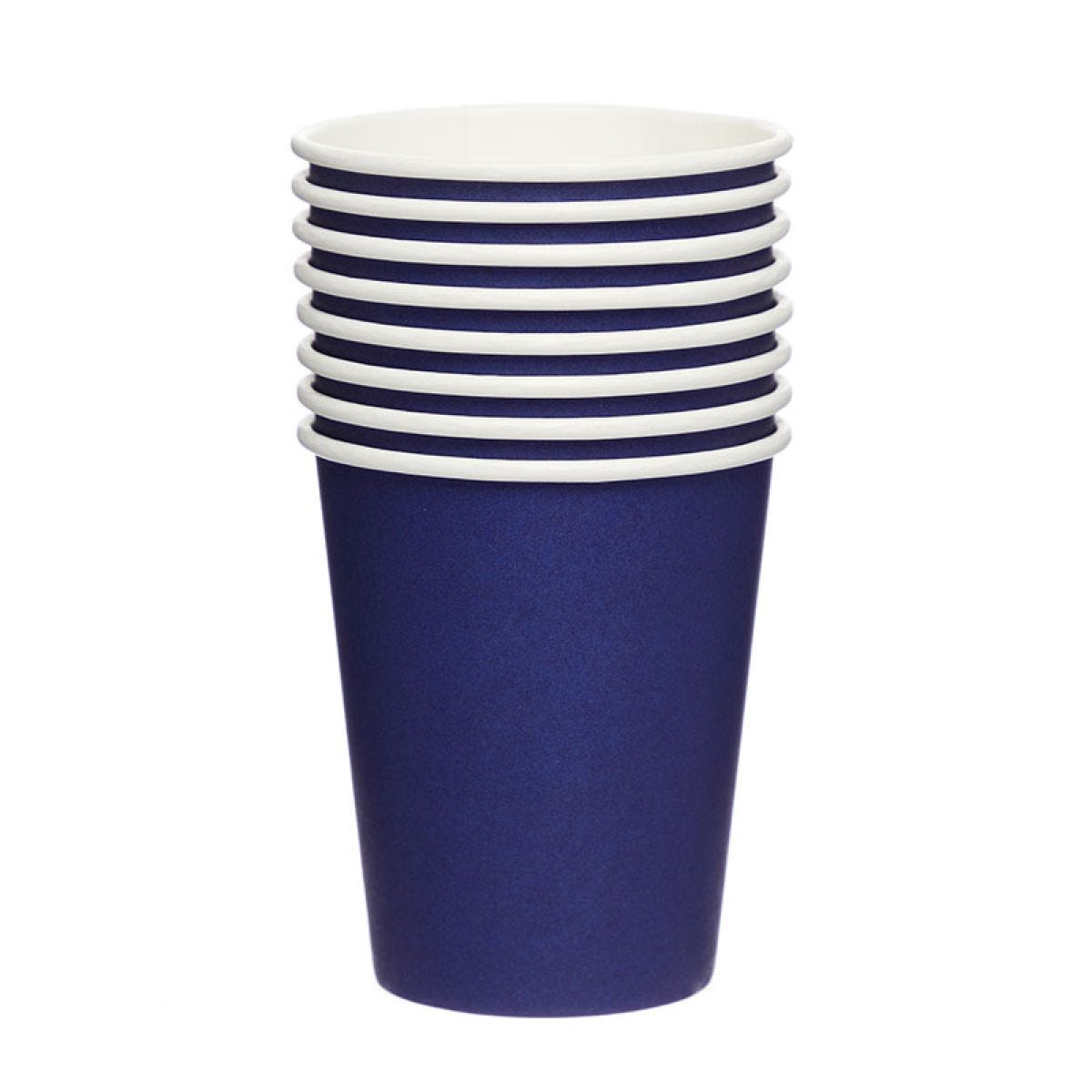 Dark Blue Paper Cups - 237ml (8pk)