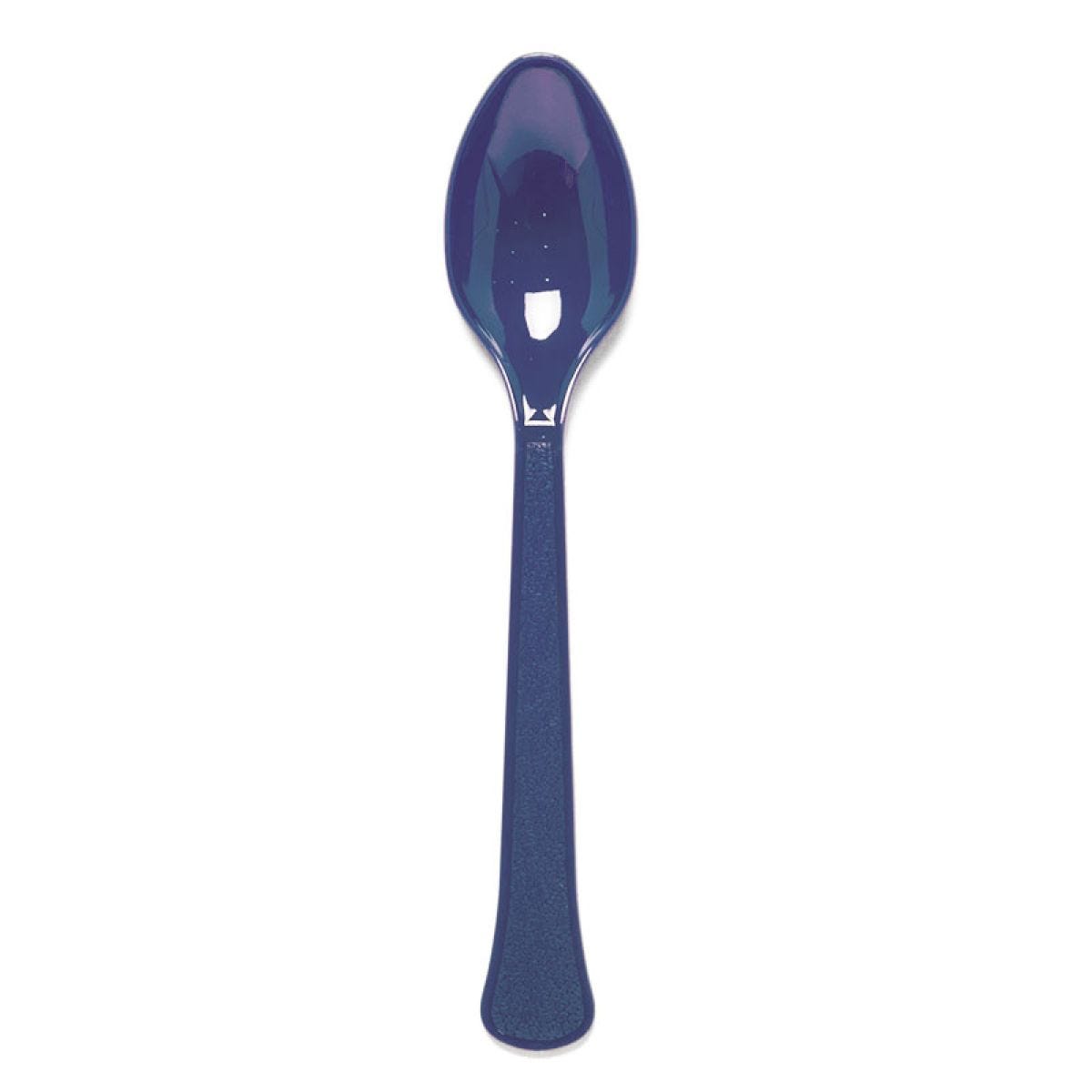 Dark Blue Reusable Plastic Spoons (24pk)