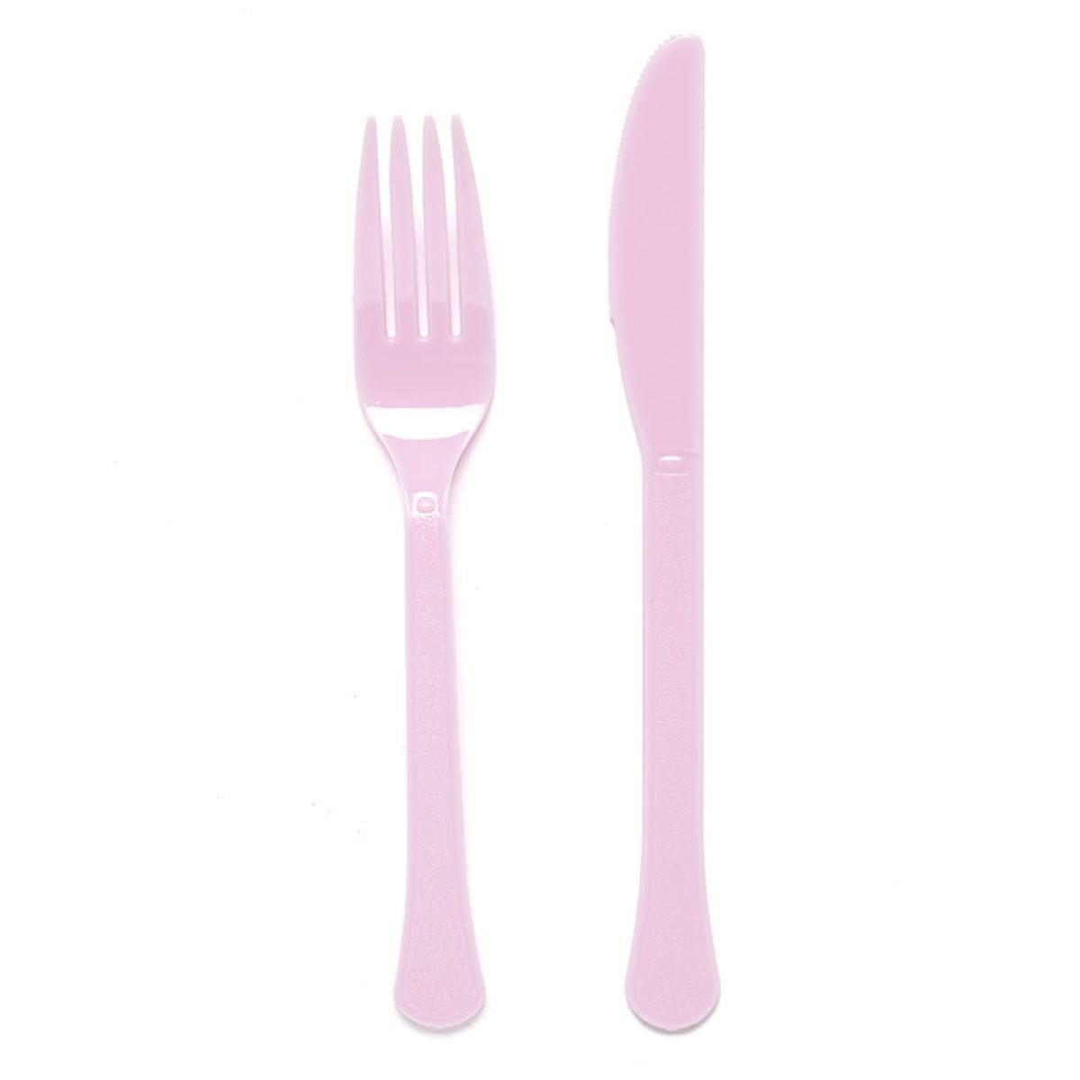 Baby Pink Reusable Plastic Cutlery Set (24pk)