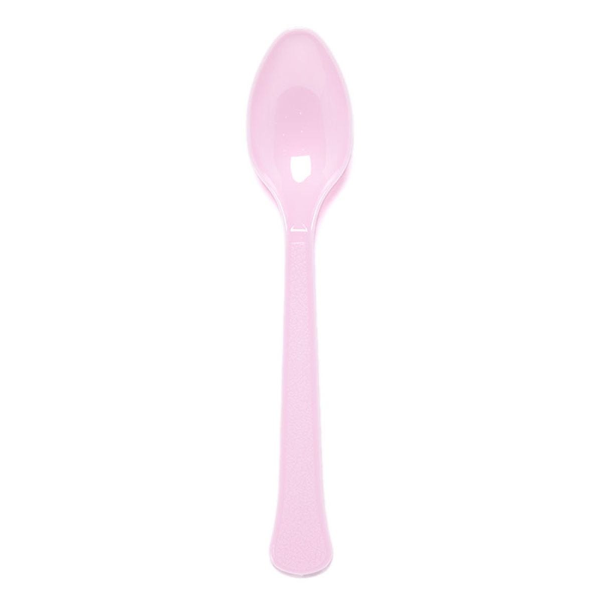 Baby Pink Reusable Plastic Spoons (24pk)