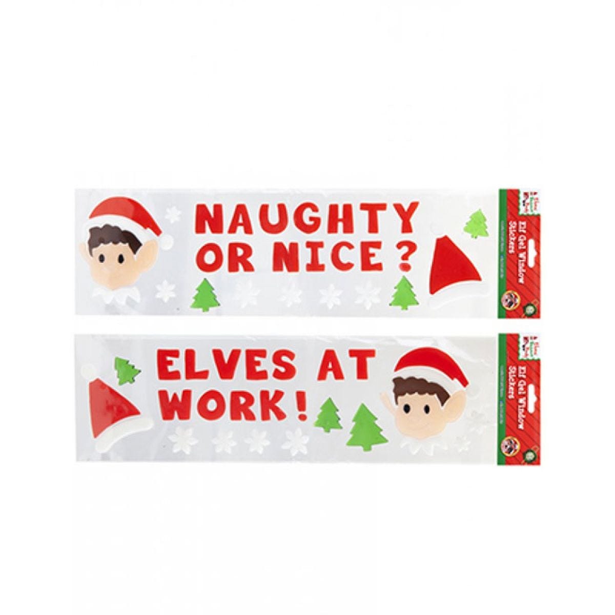 Naughty Elf Window Stickers - 15 x 55cm- Assorted