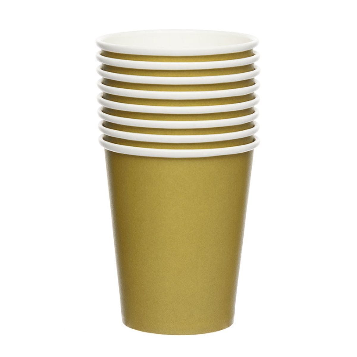 Gold Paper Cups - 237ml (8pk)