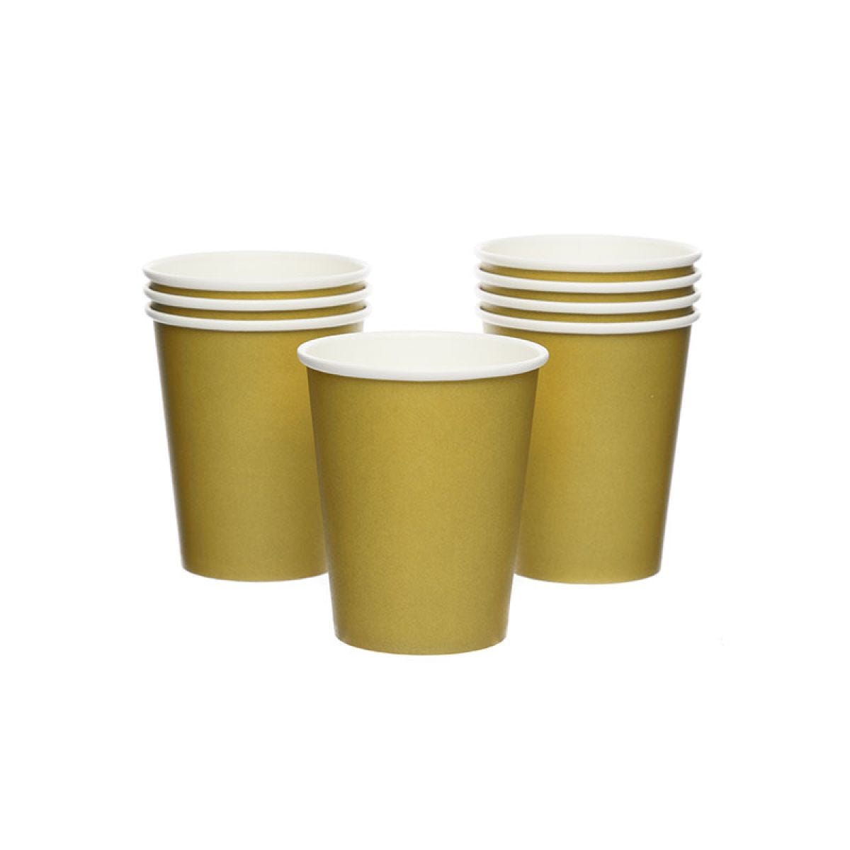 Gold Paper Cups - 237ml (8pk)