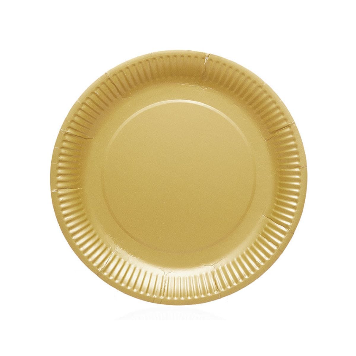 Gold Matte Paper Plates - 23cm (8pk)