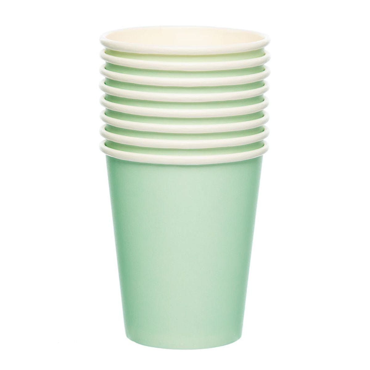 Mint Green Paper Cups - 237ml (8pk)