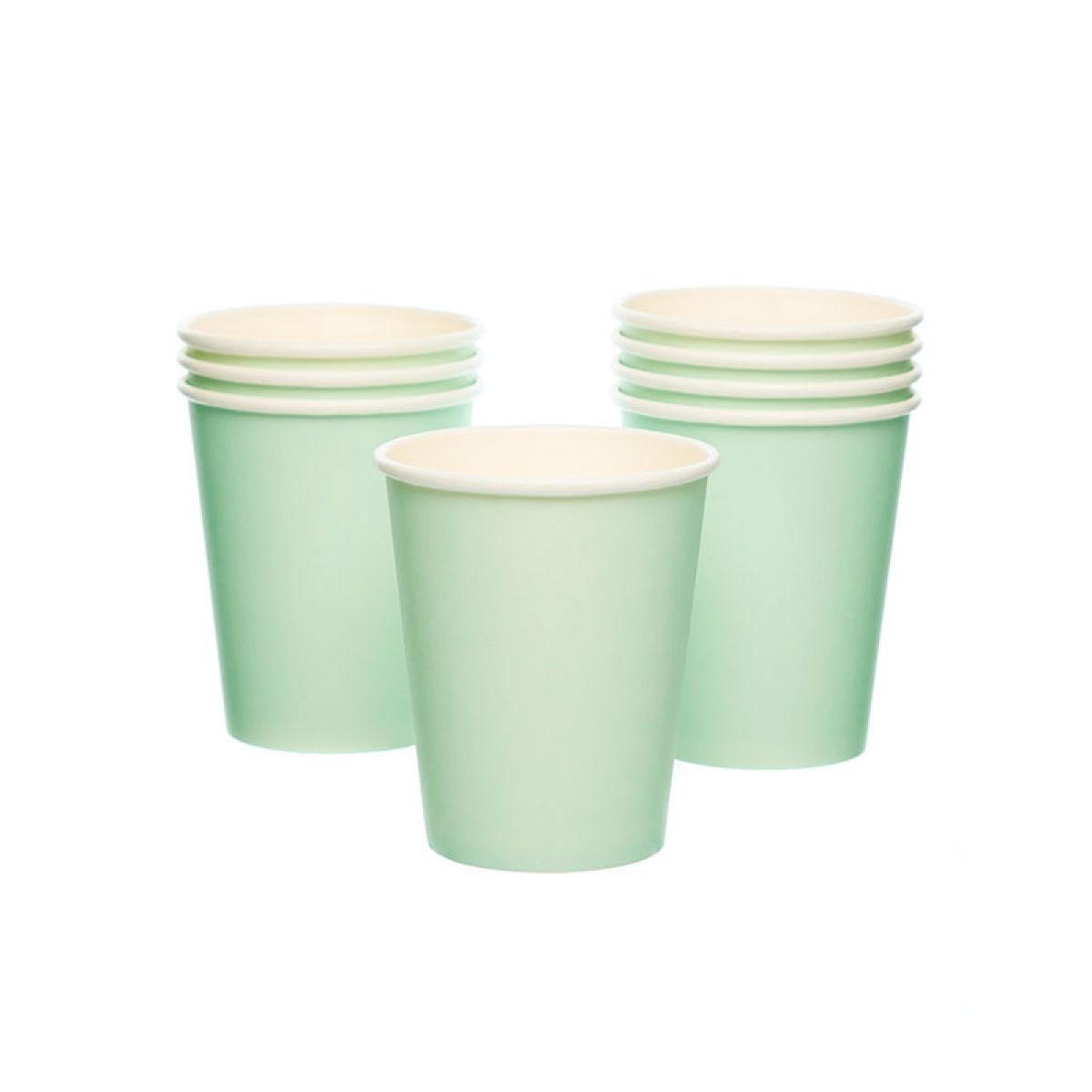 Mint Green Paper Cups - 237ml (8pk)