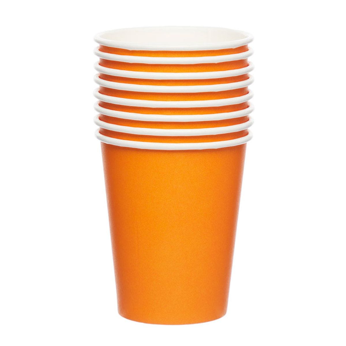 Orange paper shop coffee cups