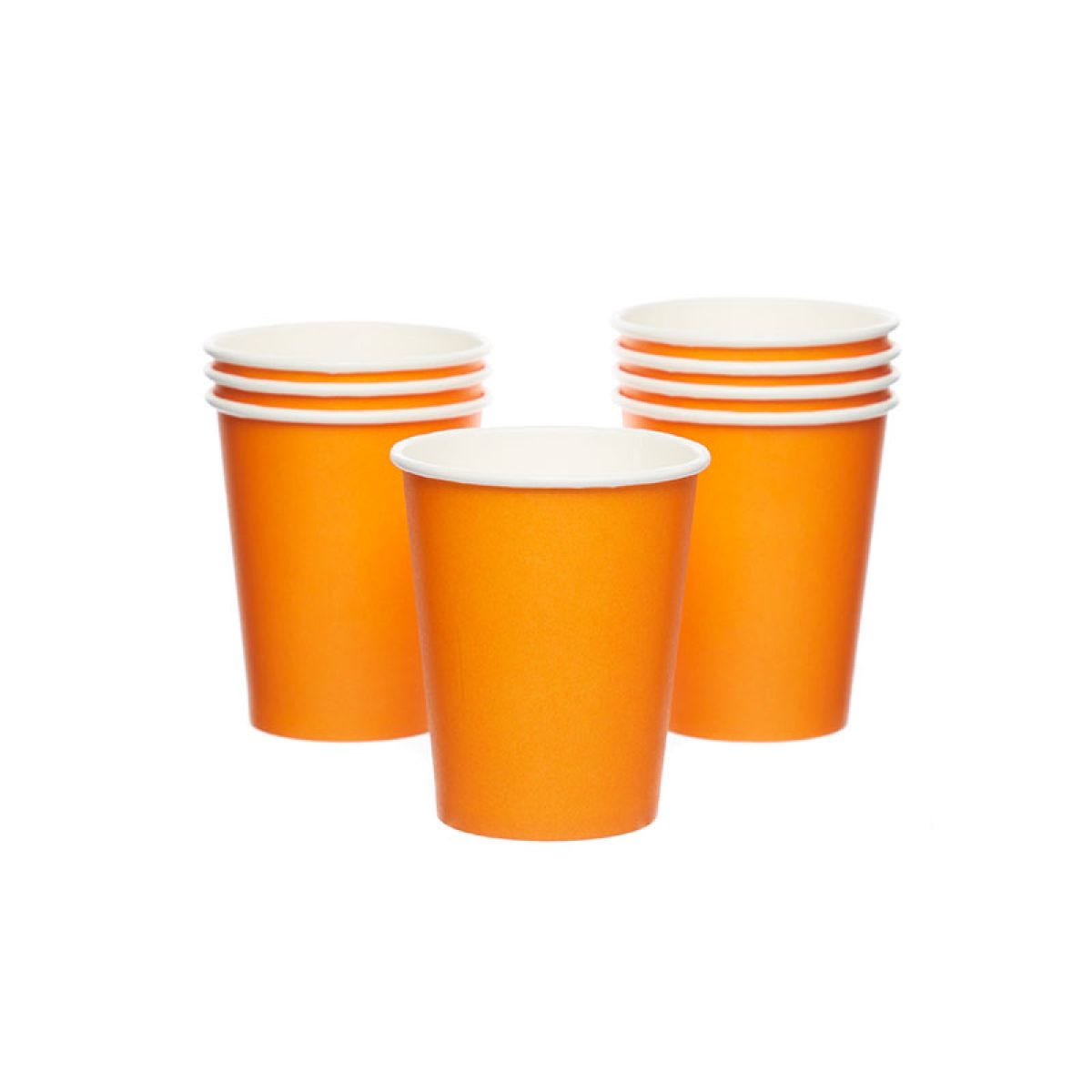 Orange Paper Cups 237ml 8pk Party Delights