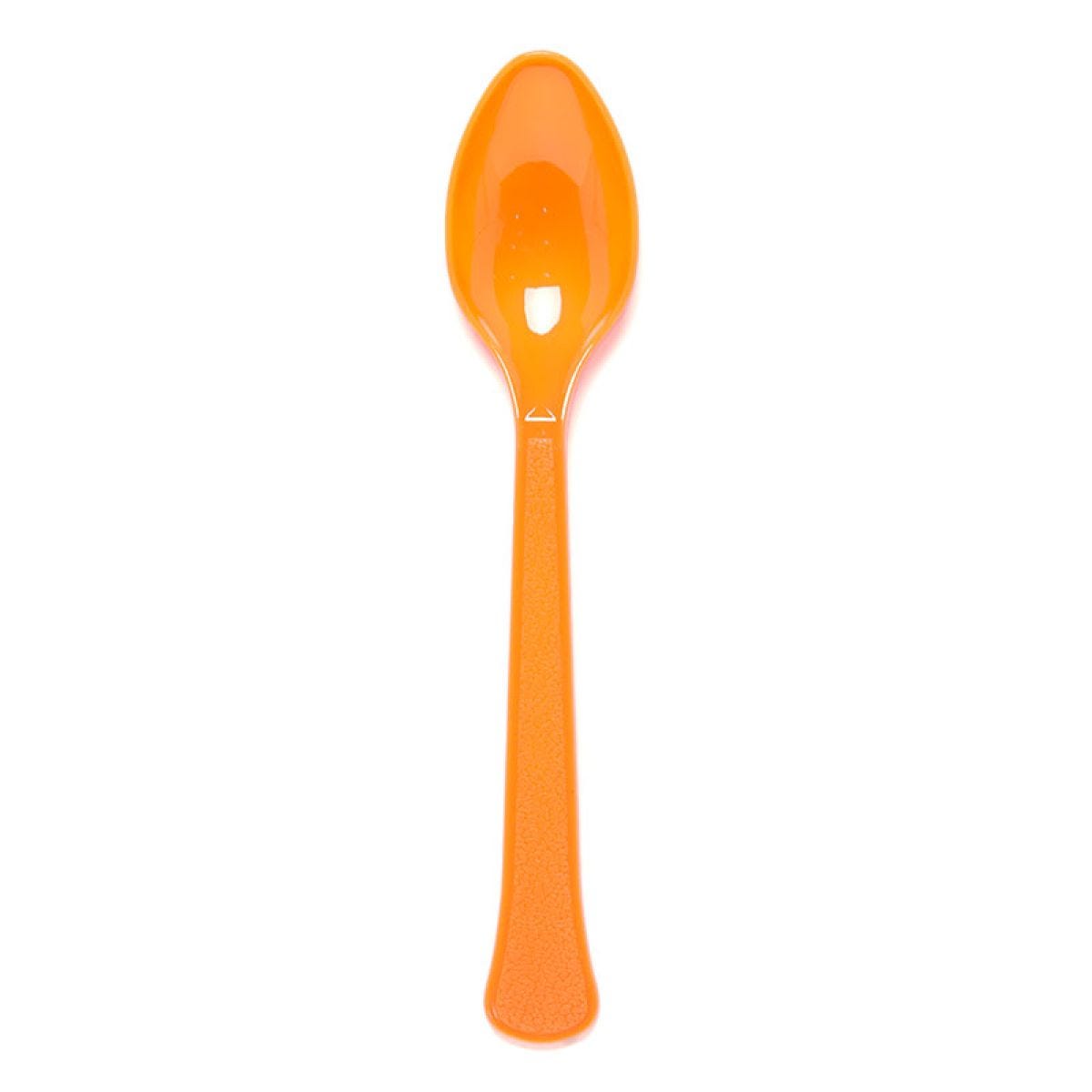 Orange Reusable Plastic Spoons (24pk)